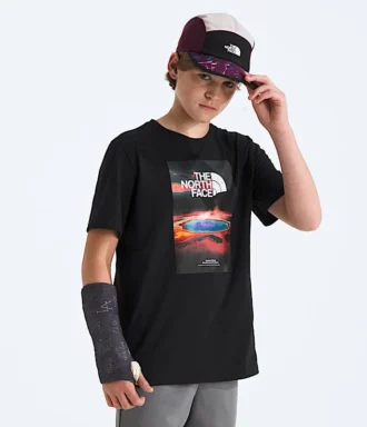 Kortærmet T-shirt med landskabsmotiv til drenge og piger Kortærmet T-shirt med landskabsmotiv til drenge og piger