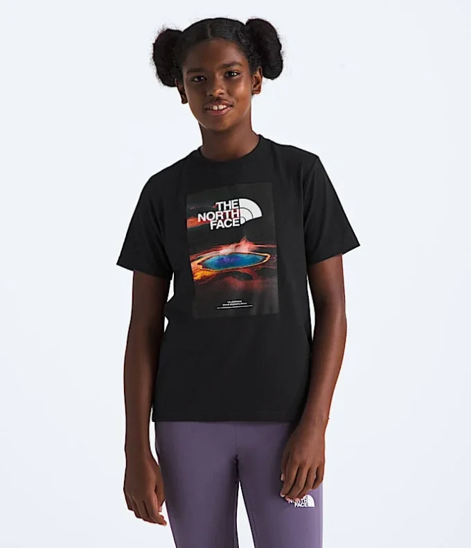 Kortærmet T-shirt med landskabsmotiv til drenge og piger Kortærmet T-shirt med landskabsmotiv til drenge og piger