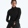 Langærmet turtleneck-top til kvinder