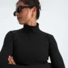Langærmet turtleneck-top til kvinder