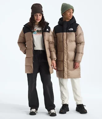 Nuptse lang parka til drenge og piger