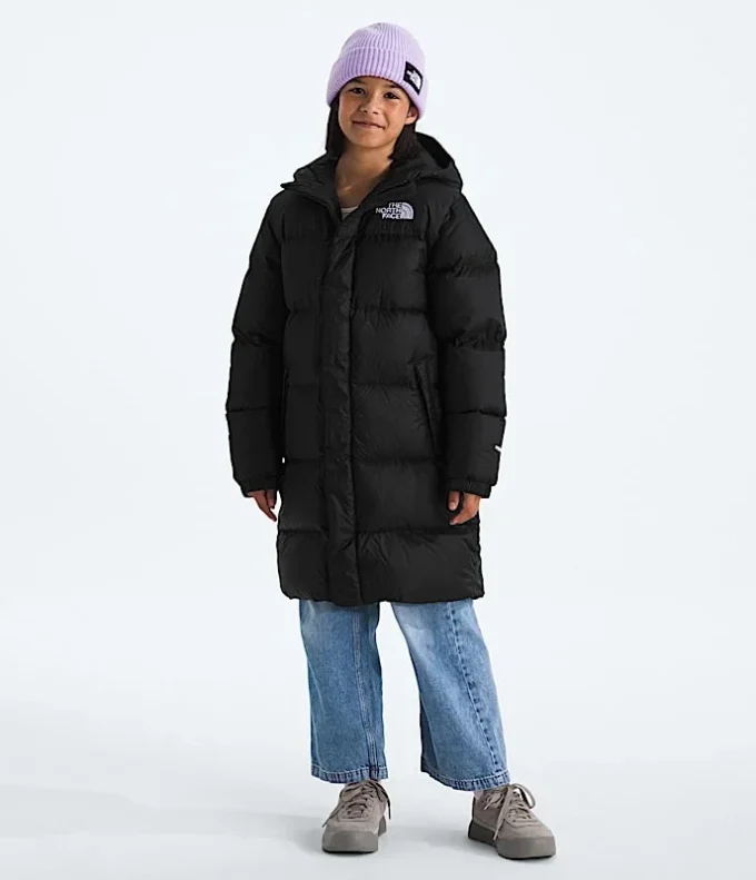 Nuptse lang parka til drenge og piger