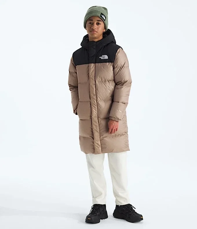 Nuptse lang parka til drenge og piger