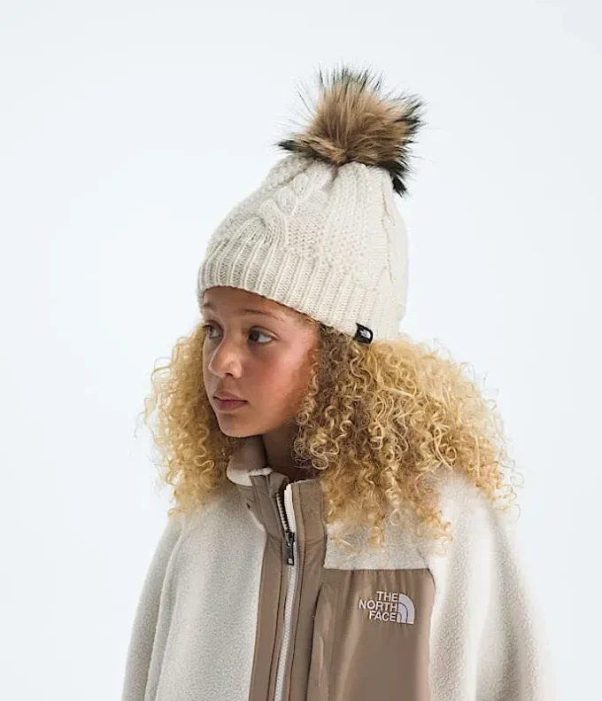 Oh Mega Fur Pom Beanie med foring til børn