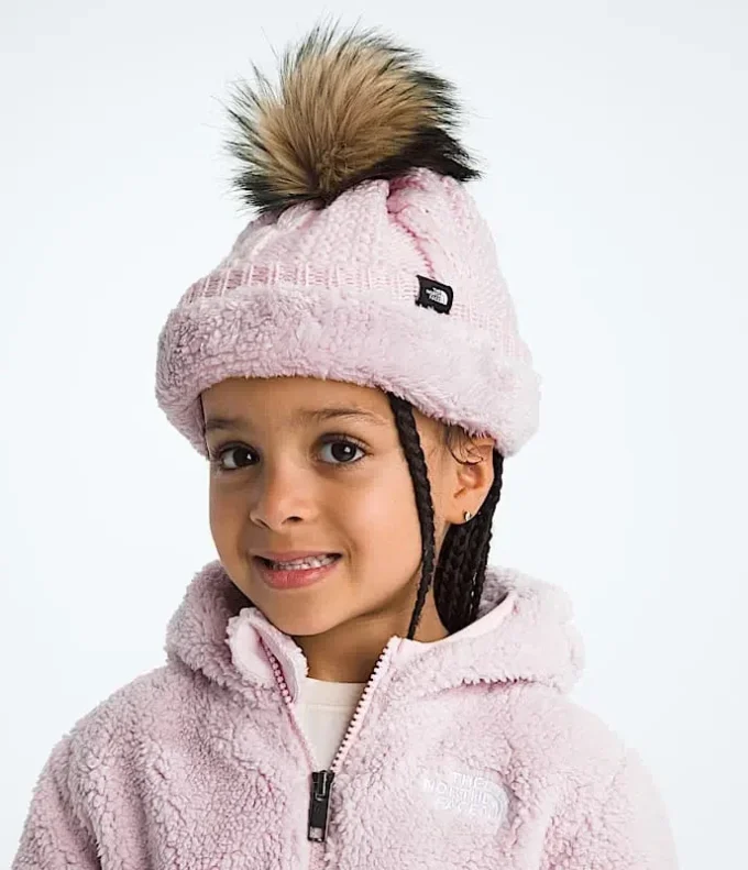 Oh Mega Fur Pom Beanie med foring til børn