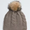 Oh Mega Fur Pom Lined Beanie til kvinder Oh Mega Fur Pom Lined Beanie til kvinder