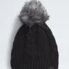 Oh Mega Fur Pom Lined Beanie til kvinder Oh Mega Fur Pom Lined Beanie til kvinder