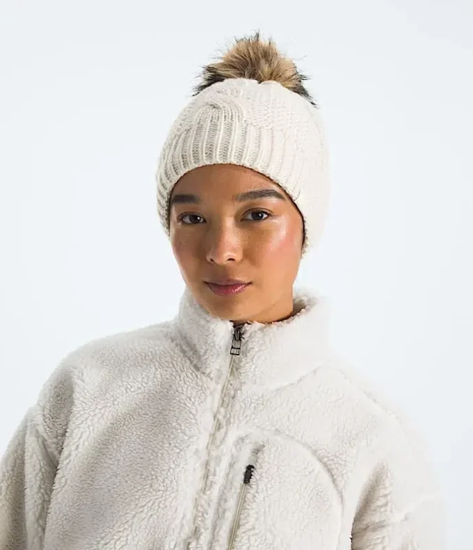 Oh Mega Fur Pom Lined Beanie til kvinder Oh Mega Fur Pom Lined Beanie til kvinder