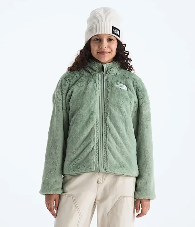 Reversibel Shasta-jakke med gennemgående lynlås til piger Reversibel Shasta-jakke med gennemgående lynlås til piger