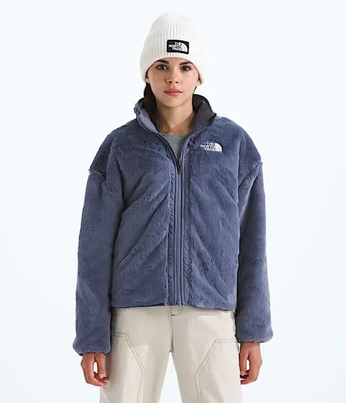 Reversibel Shasta-jakke med gennemgående lynlås til piger Reversibel Shasta-jakke med gennemgående lynlås til piger
