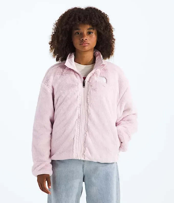 Reversibel Shasta-jakke med gennemgående lynlås til piger Reversibel Shasta-jakke med gennemgående lynlås til piger