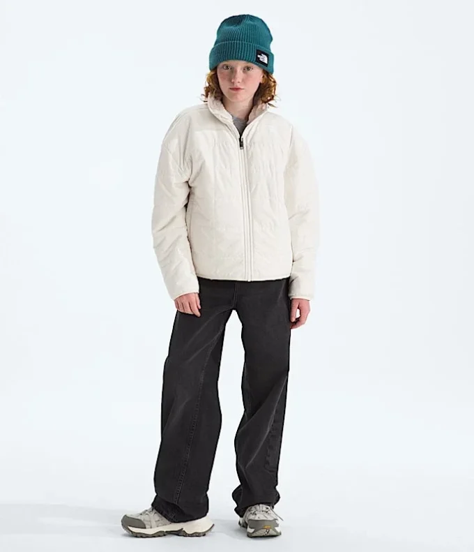 Reversibel Shasta-jakke med gennemgående lynlås til piger Reversibel Shasta-jakke med gennemgående lynlås til piger