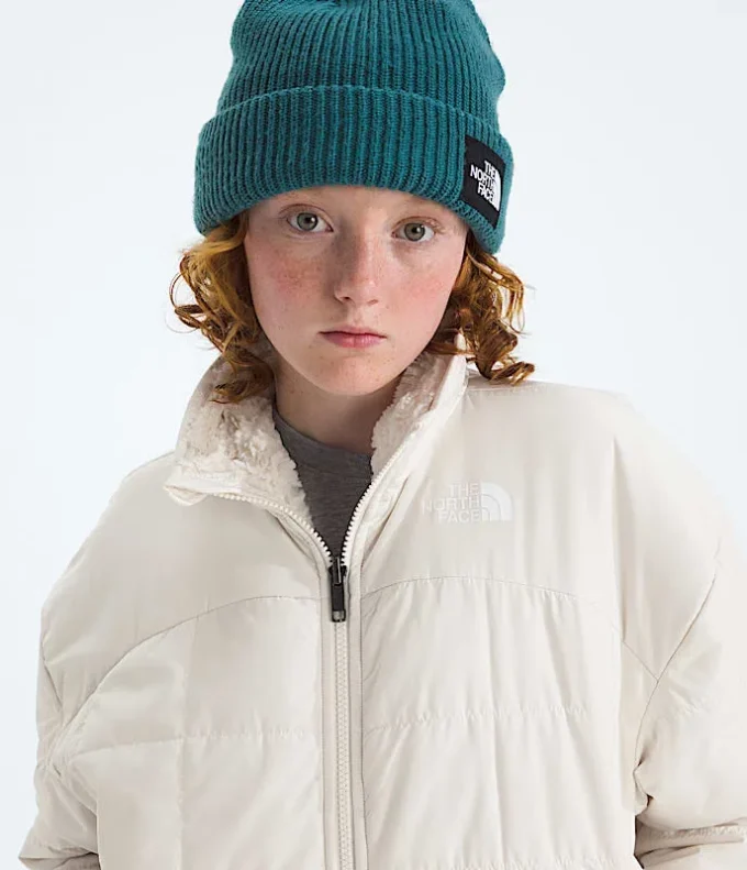 Reversibel Shasta-jakke med gennemgående lynlås til piger Reversibel Shasta-jakke med gennemgående lynlås til piger