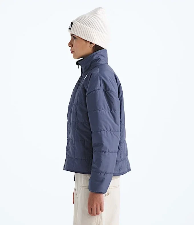 Reversibel Shasta-jakke med gennemgående lynlås til piger Reversibel Shasta-jakke med gennemgående lynlås til piger