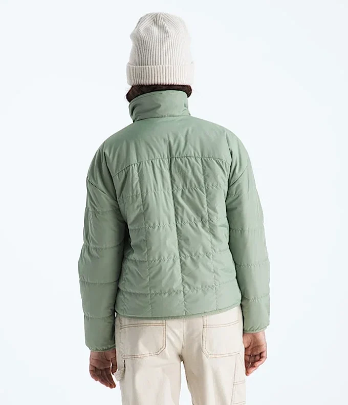 Reversibel Shasta-jakke med gennemgående lynlås til piger Reversibel Shasta-jakke med gennemgående lynlås til piger