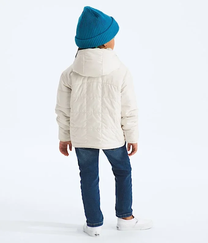 Reversibel Shasta-jakke med hætte og gennemgående lynlås til piger Reversibel Shasta-jakke med hætte og gennemgående lynlås til piger