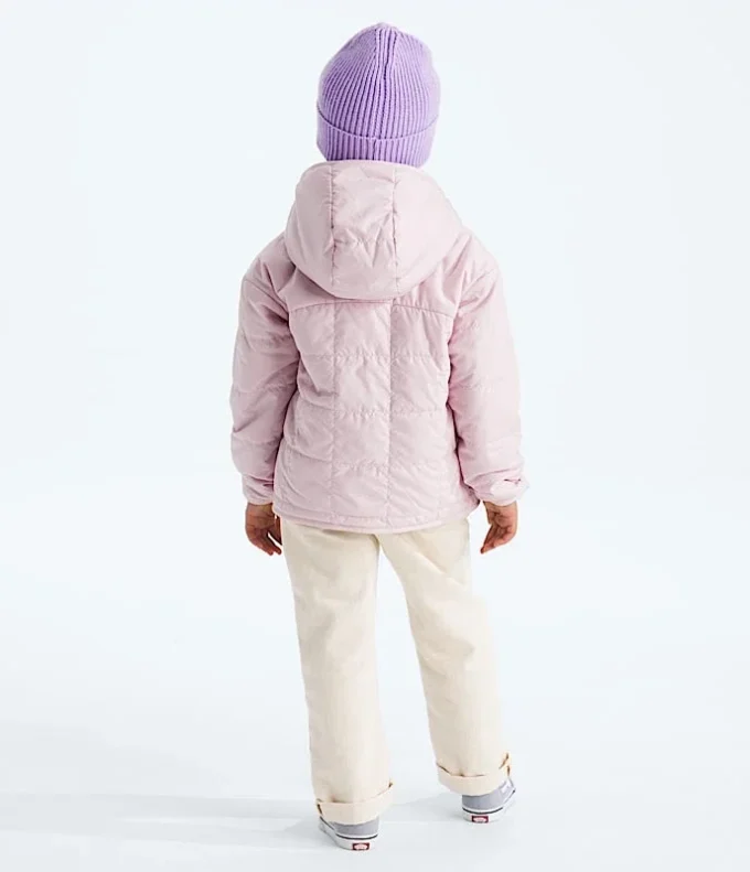 Reversibel Shasta-jakke med hætte og gennemgående lynlås til piger Reversibel Shasta-jakke med hætte og gennemgående lynlås til piger