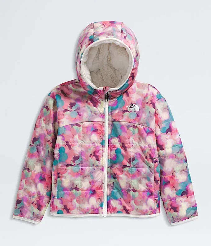 Reversibel Shasta-jakke med hætte og gennemgående lynlås til piger – Print Reversibel Shasta-jakke med hætte og gennemgående lynlås til piger – Print
