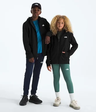TNF™ Performance Fleece-jakke med hætte og gennemgående lynlås til drenge og piger TNF™ Performance Fleece-jakke med hætte og gennemgående lynlås til drenge og piger