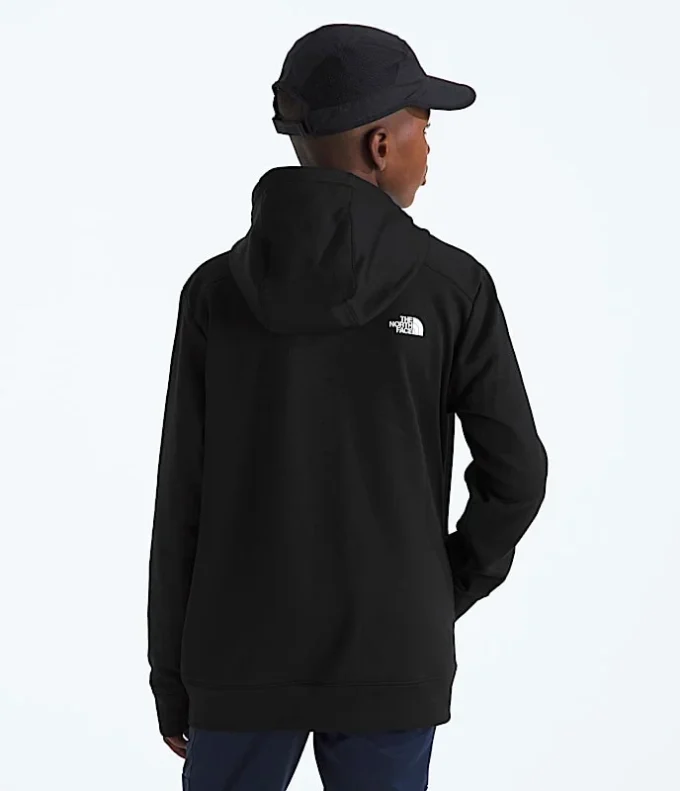 TNF™ Performance Fleece-jakke med hætte og gennemgående lynlås til drenge og piger TNF™ Performance Fleece-jakke med hætte og gennemgående lynlås til drenge og piger